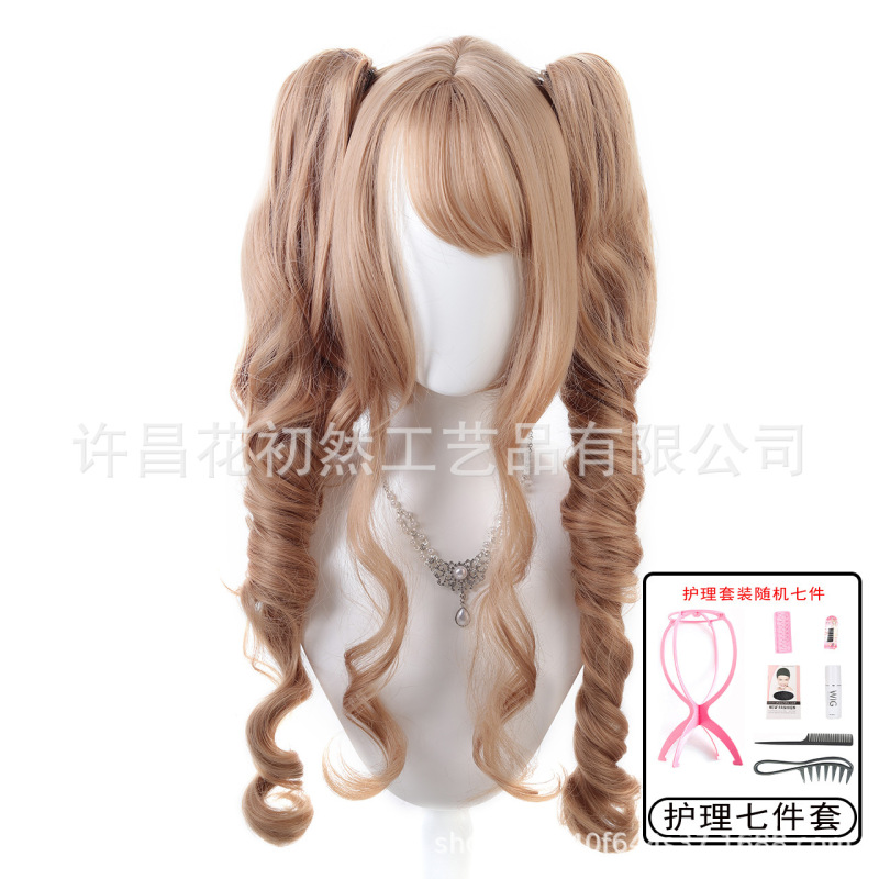 【乙女夢日記】ウィッグ 女性 ロング巻き毛 ダブルポニーテール 虎口クリップ ロリータ ゼノン 古代人形 全頭|undefined