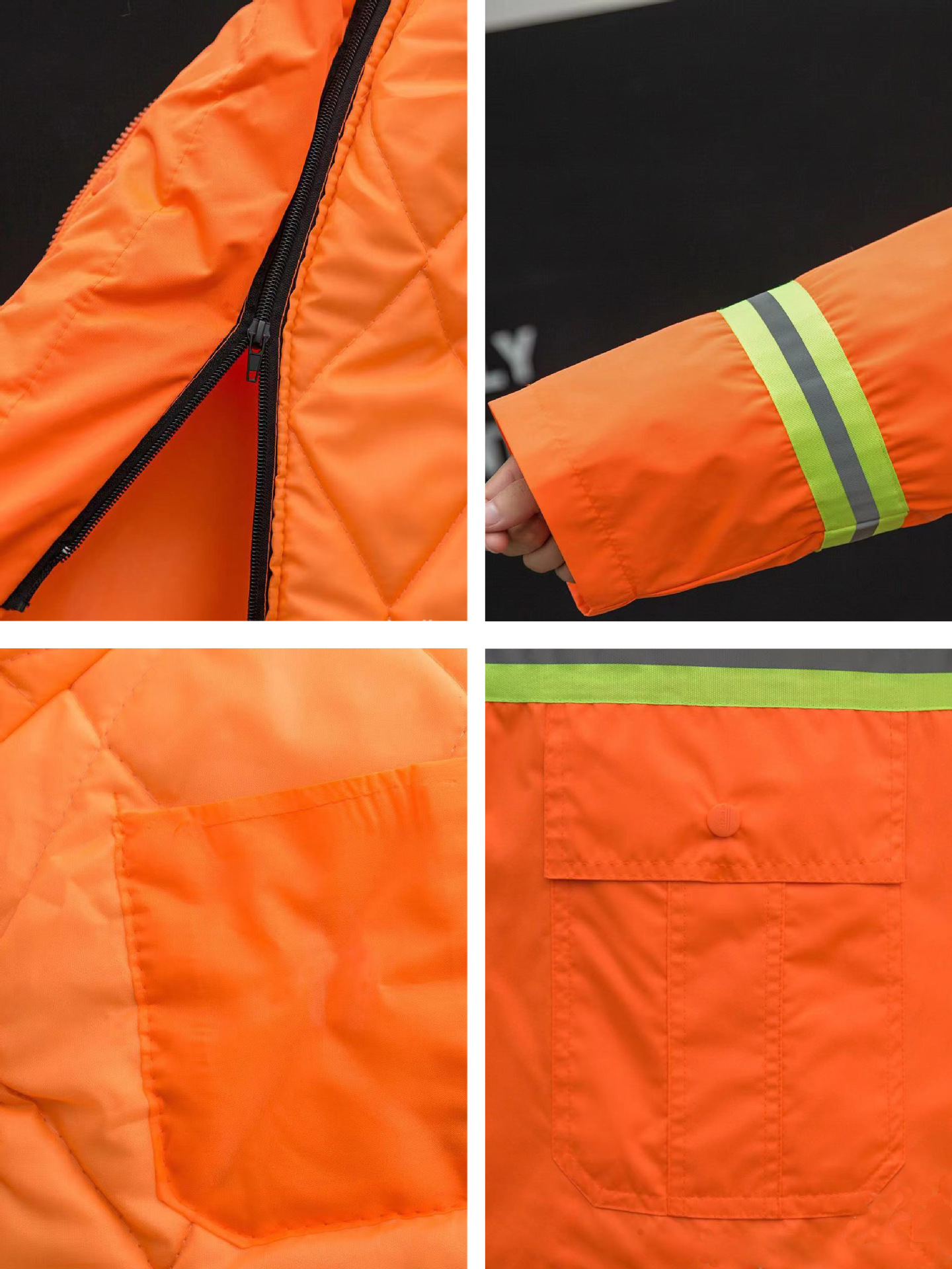 Ropa de trabajo extraíble, ropa de invierno, chaqueta con tira reflectante para hombre, impermeable, gruesa, ropa cálida y resistente al frío, ropa de trabajo para saneamiento de jardines