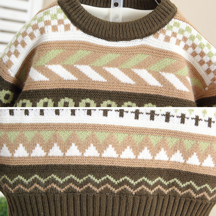 6589 ropa para niños suéter para niños más ropa de otoño e invierno de terciopelo 2025 nuevo suéter de punto grueso para niños top de lana para bebés