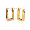 Rectangular advanced small design earrings stainless steel, high-quality style