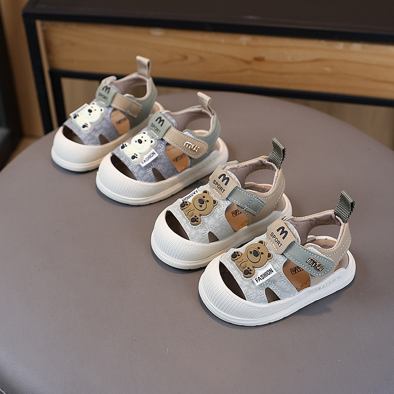 Summer New Men's Baby Shoes Casual Toe Non-slip Children's Sandals Soft Sole Baby Toddler Shoes Children's Beach Shoes