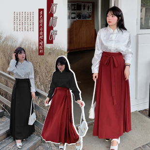 W1068 Xuanchen Clothing Spring New Plus Size Women's Clothing National Style Horse Face Skirt Plus Size Ancient Style Chinese Shirt Han Dynasty