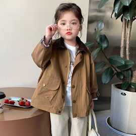 2025春秋新款儿童潮流韩版时尚潮流外套休闲外套洋气舒服潮酷感