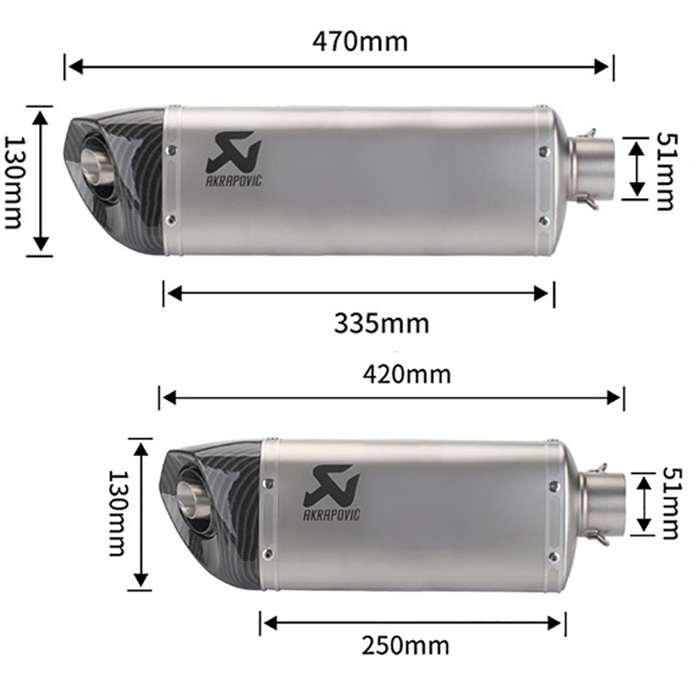 51mm motorcycle modified Scorpio exhaust pipe with muffler imitation carbon fiber oblique triangle CB500X Kaiyue 321