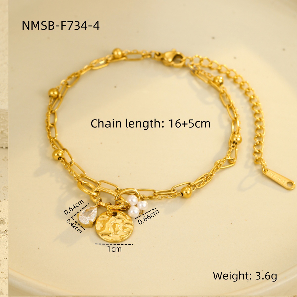 Real Gold Plated Plating Material PVD Coated Real Gold Plated Geometric 304 Stainless Steel Casual Elegant Waterproof Non Tarnish 304 Stainless Steel Bracelets