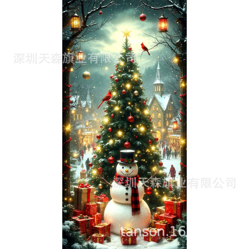 跨境新款热卖圣诞节门帘圣诞老人门盖节日装饰旗帜户外拍照背景布|undefined