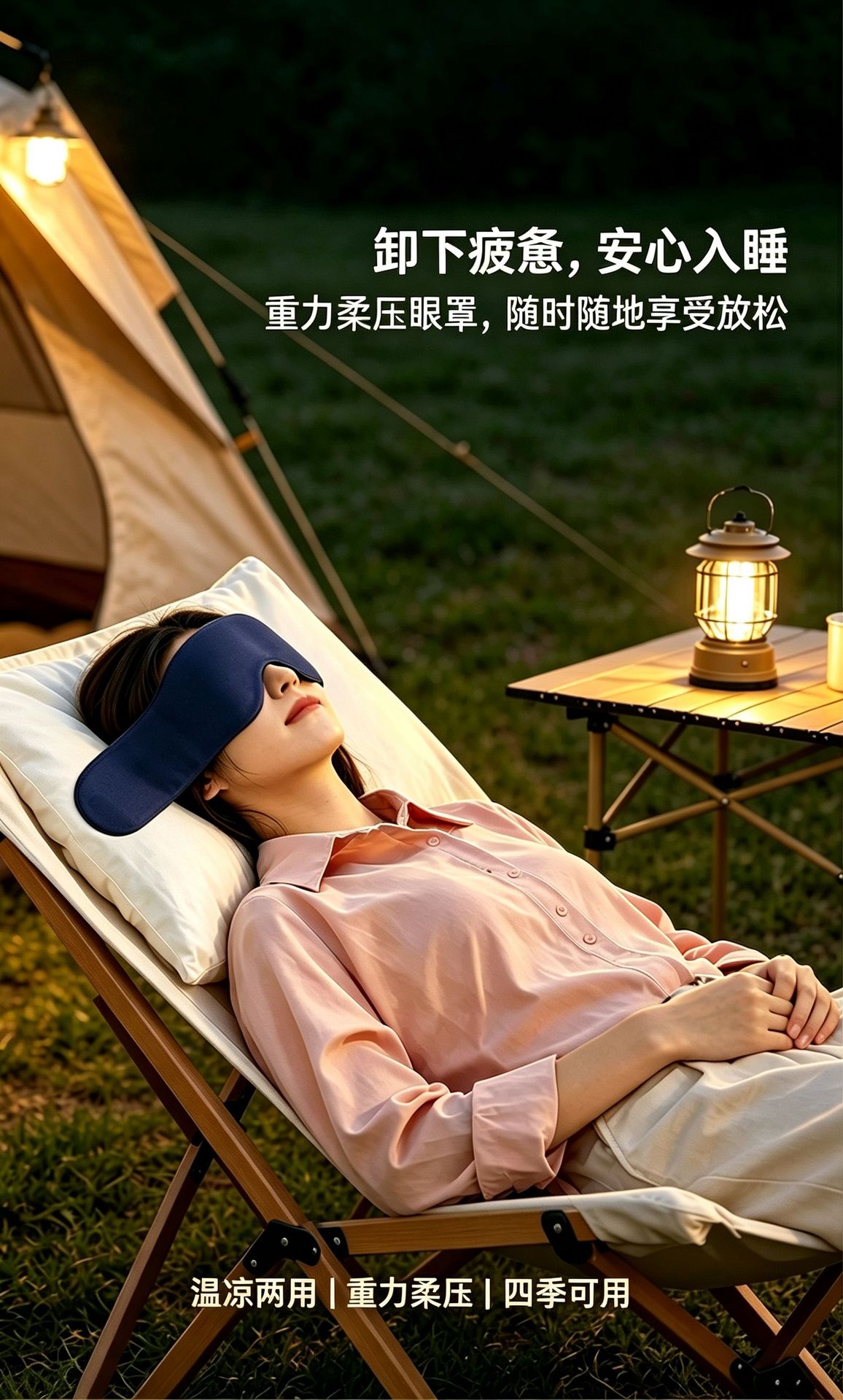 Gravity Sleep Eye Mask Light Blocking Ice Silk Weighted Bead Fill for Napping Travel preparation