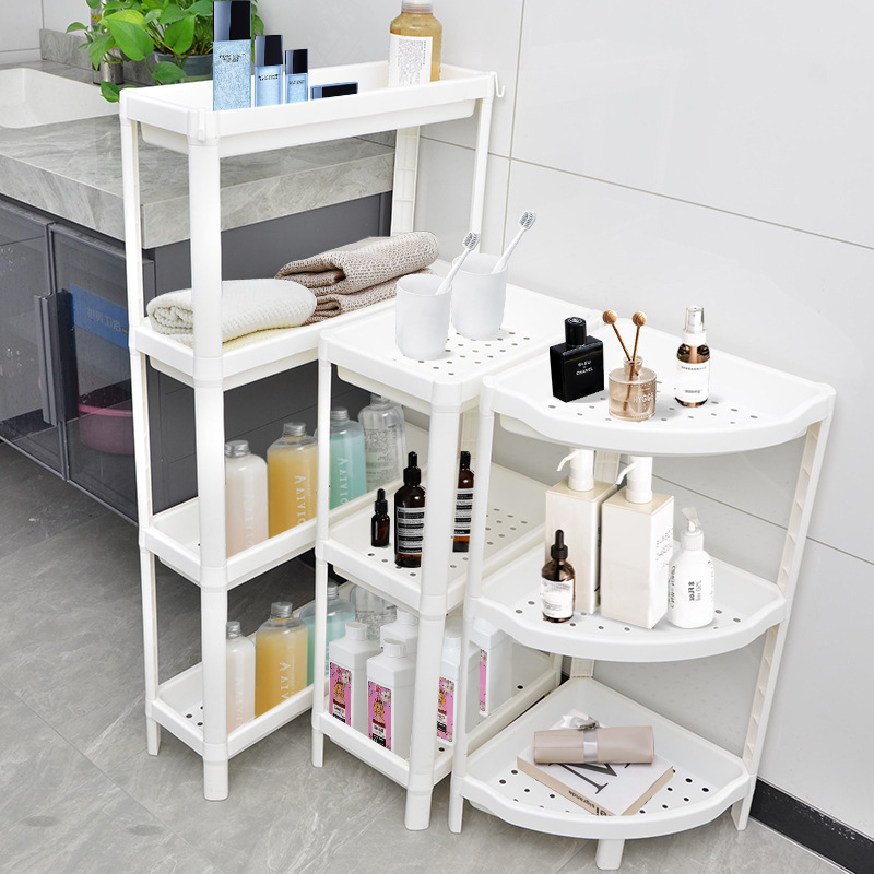 Kitchen Sandwich Storage Rack Multi-Layer Plastic Spice Rack Living Room Bedroom Bathroom Narrow Floor-Standing Wheeled Storage Rack