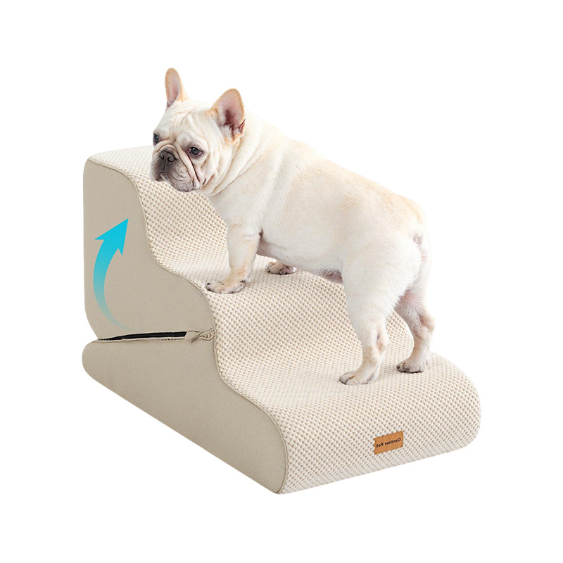 Escalera de esponja comprimida para mascotas desmontable y desmontable, escalera para perros mayores, escalera para perros de tamaño medio, escalera para dormir