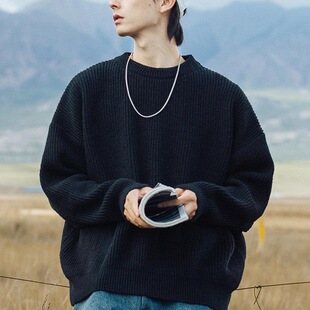 P 18299 Thick Knit Texture Sweater Men ��ᘼ���ë�� �羳