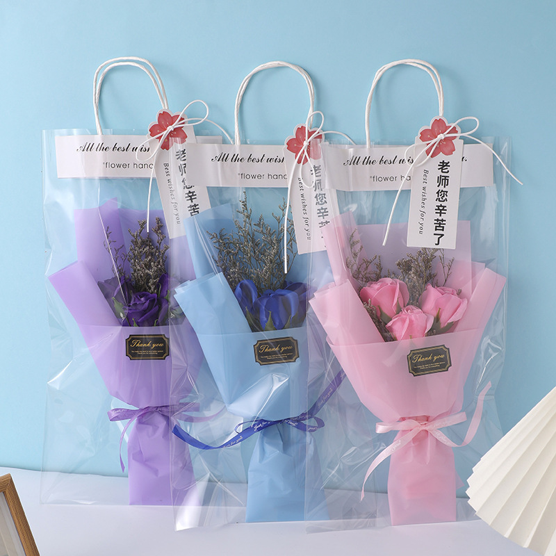 Jardín de infantes día del maestro para regalos de maestros creativos rosa jabón ramo de flores de mano regalos de vacaciones de acción de gracias