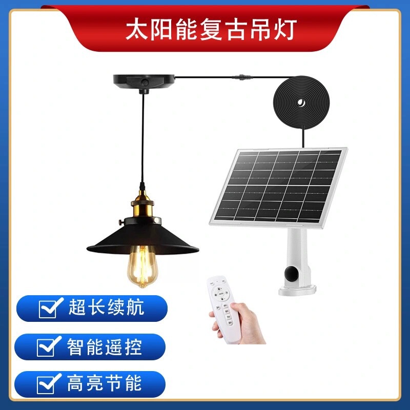 New Solar Pendant Light American-Style Led Retro Barn Light Garden Gazebo Garage Warehouse High Bay Light