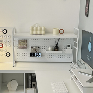 9C Bookshelf Desk Storage Rack Desktop Multi-Layer Iron Shelf Student Computer Desk Table Hole