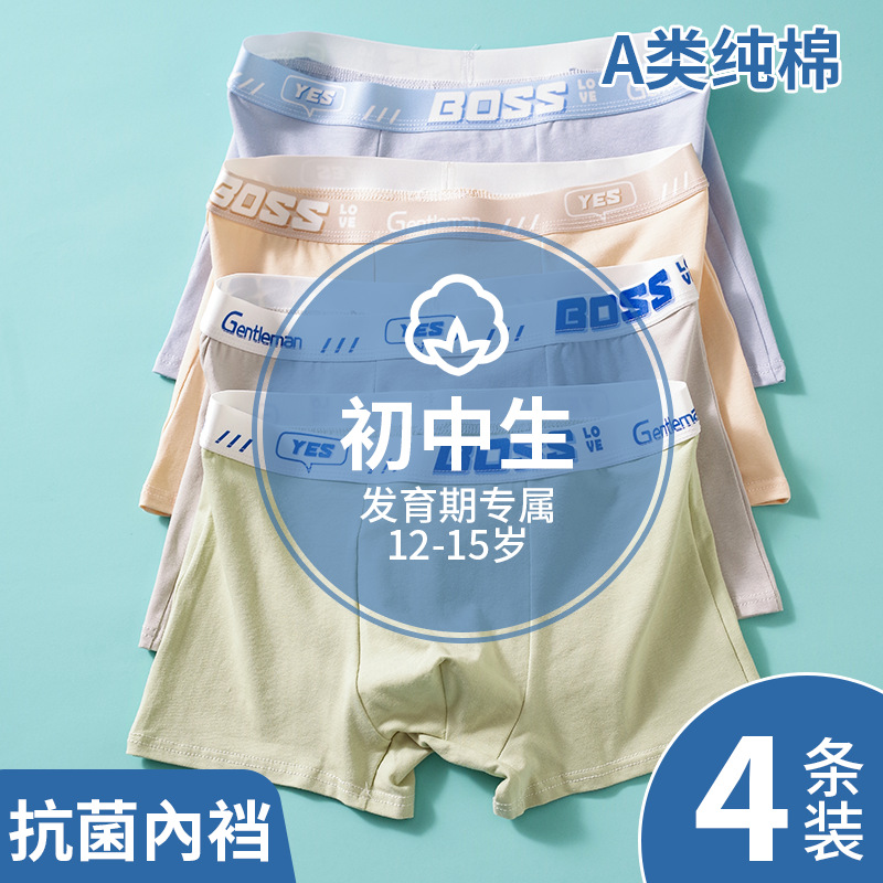 Teenage Development Pants Boxer Briefs Teenage Development Period Boxer Briefs Student Underwear Boys Large Size Underwear Wholesale
