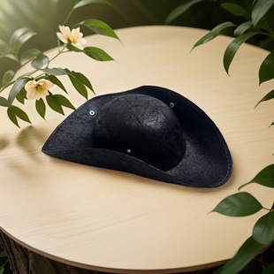 Stage Performance Hat Pirates of the Caribbean Decoration Halloween Imitation Leather Pirate Hat Triangle Hat Captain Jack Hat