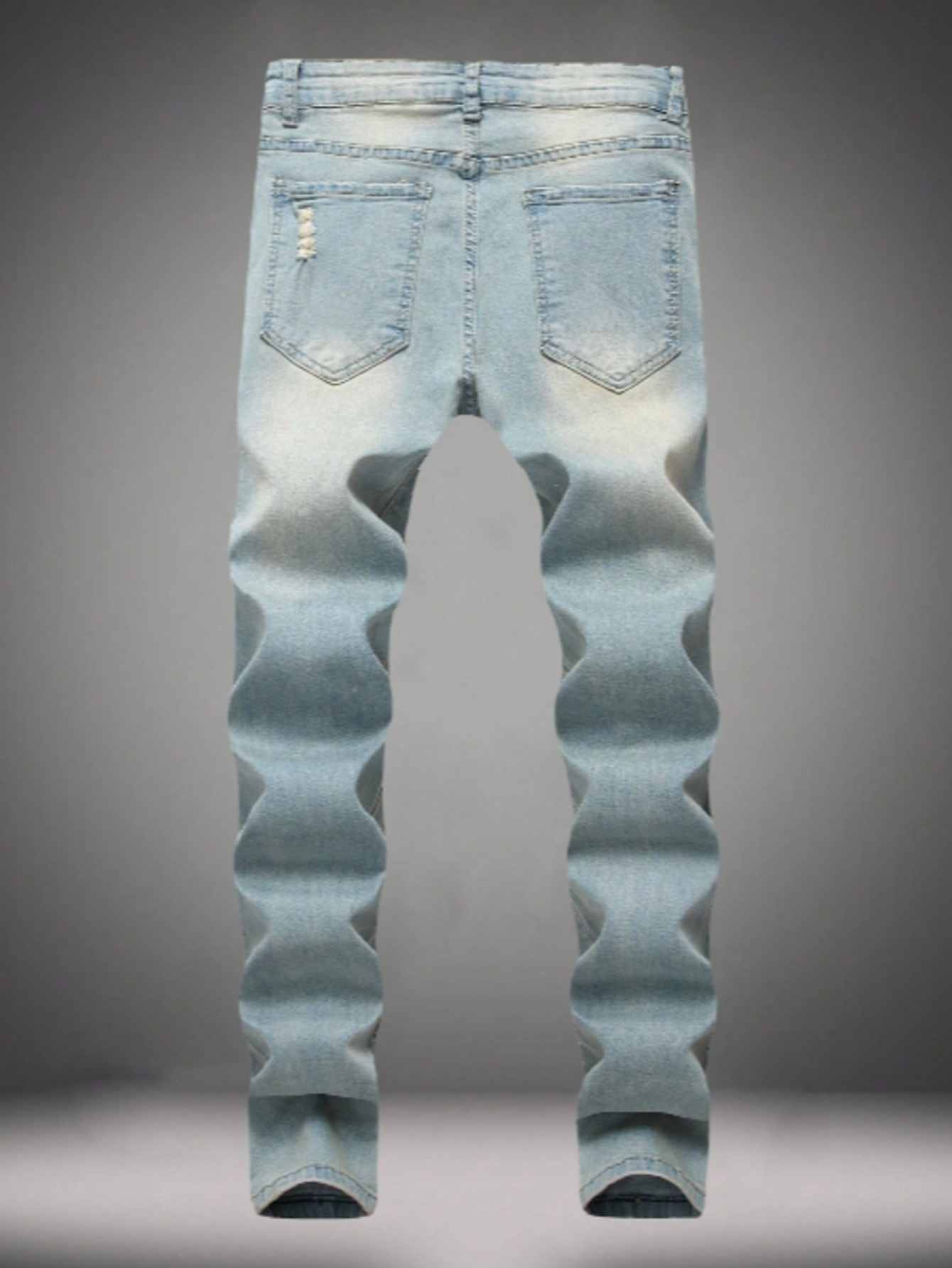 Men's Loose Wide Leg Jeans European And American Style Fashionable Leopard Print Trendy Comfortable Denim Trousers_mkmklike.com