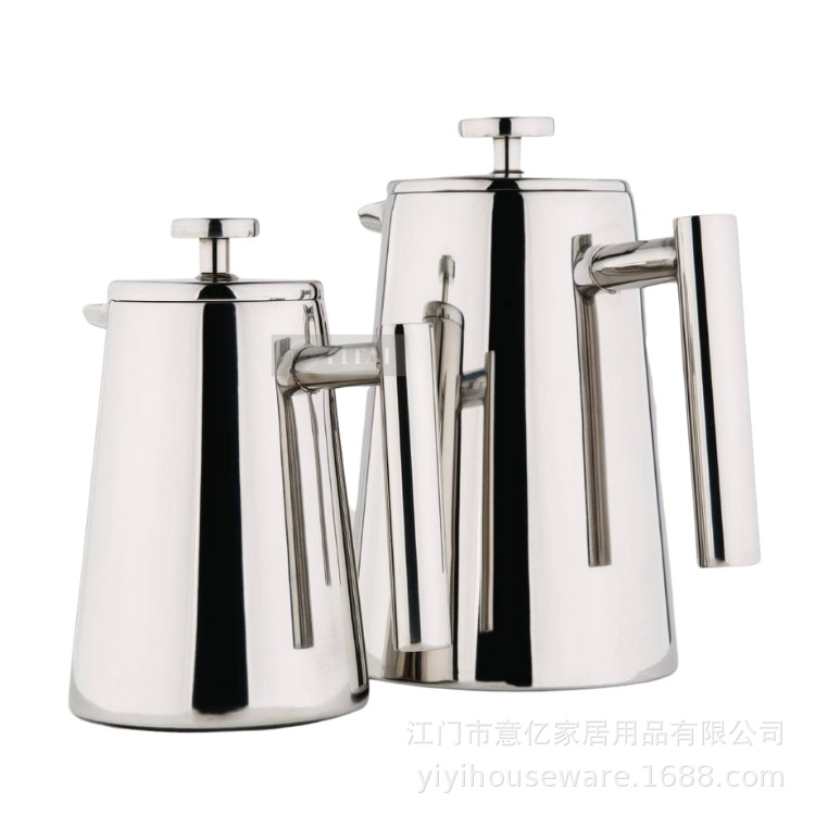 New cross-border product: stainless steel French press coffee pot, French double-layer filter press pot, milk frother, coffee utensils, kettle