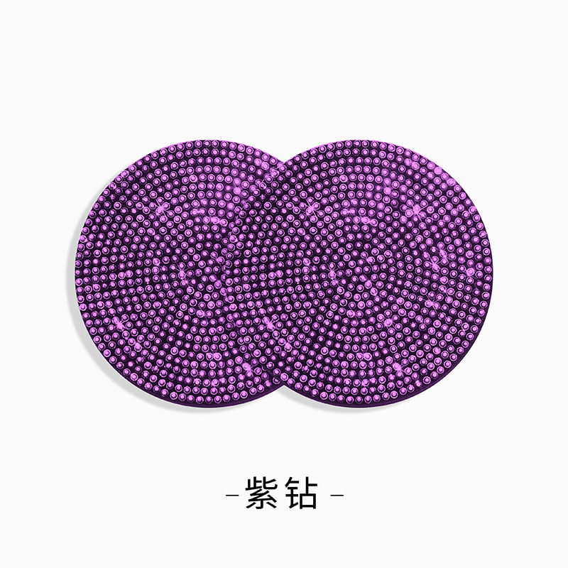 クロスボーダーダイヤモンドがちりばめられたクリエイティブなフルダイヤモンドカー用品コースター、ダイヤモンドがちりばめられた滑り止め断熱ウォーターカップスロットパッド、シリコンラインストーンコースター|undefined