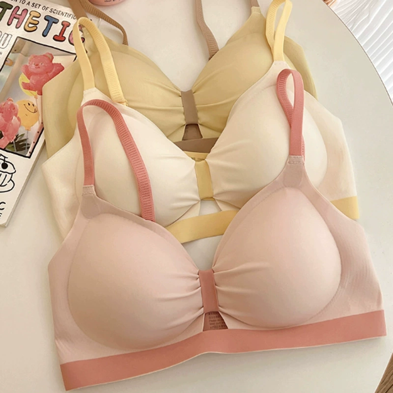 Нижнее белье женская грудь собирается летом тонкий бюстгальтер без стального кольца