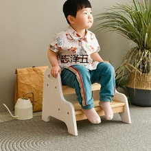 LZ实木登高凳儿童踩脚凳宝宝床边台阶凳洗手台脚踏凳垫脚凳刷牙凳
