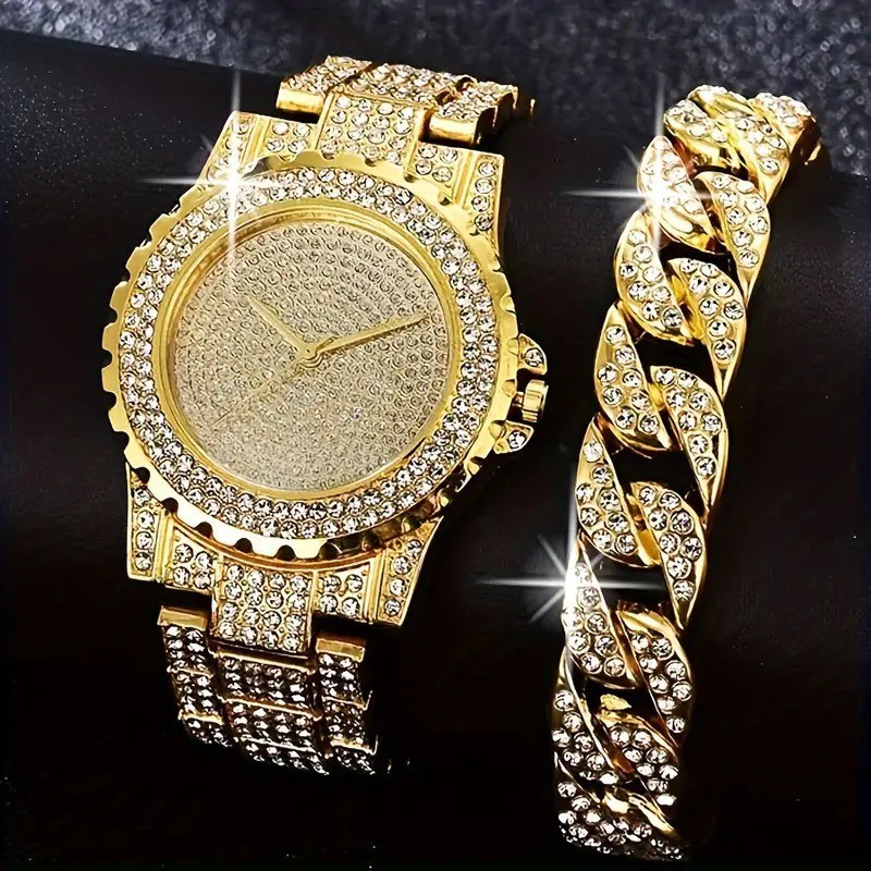 Internet Celebrity Rhinestone Steel Band Watch Women's High-End Wholesale Calendar Roman Baby's Breath Quartz Watch Live Broadcast Women's Watch