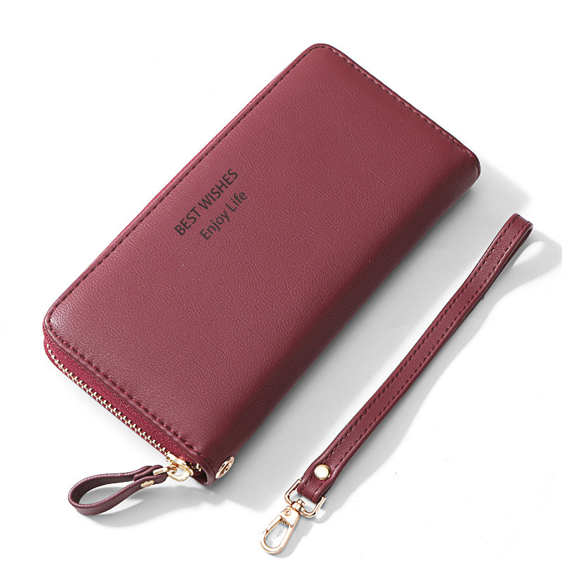 Comercio exterior transfronterizo billetera larga para mujer bolso multifuncional para teléfono móvil PU moda de alta gama sentido monedero para mujer