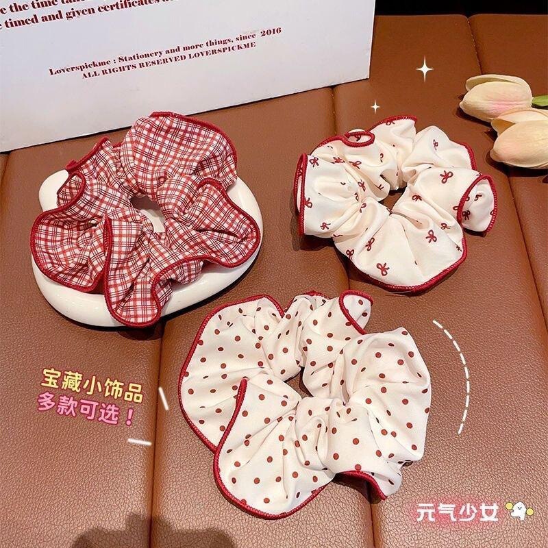 High-Quality Red Polka Dot Bow Hair Tie for Girls and Students, Suitable for Ponytails and Buns High-Quality Red Polka Dot Bow Hair Tie for Girls and Students, Suitable for Ponytails and Buns