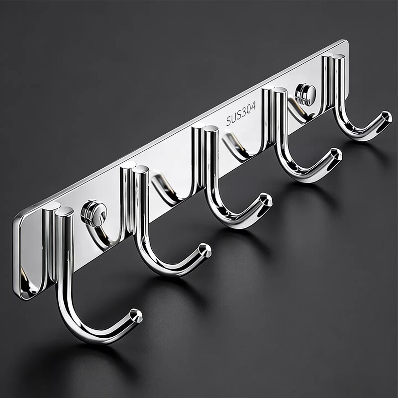 Towel Rack Hook for Bathroom, 304 Stainless Steel, Wall-Mounted, No-Drill, Strong Load-Bearing, Wall Hook for Hanging Clothes Behind the Entrance Door Towel Rack Hook for Bathroom, 304 Stainless Steel, Wall-Mounted, No-Drill, Strong Load-Bearing, Wall Hook for Hanging Clothes Behind the Entrance Door