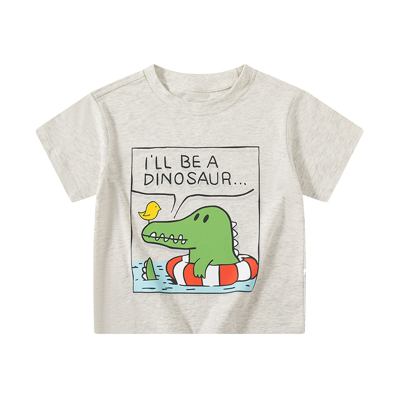 Ropa infantil transfronteriza para niños, ropa de bebé para niños, camiseta de manga corta coreana, ropa de verano, nueva impresión de dibujos animados