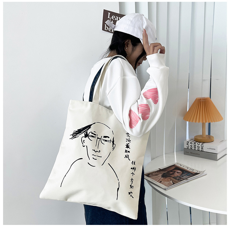 Women's Large Canvas Cartoon Classic Style Zipper Canvas Bag display picture 35