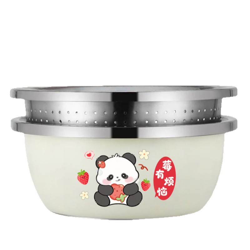 acero inoxidable extra grueso cesto de drenaje lava botellas de leche cocina casa lava frutas lava verduras lava lava arroz tamizar lava de filtración y fideos