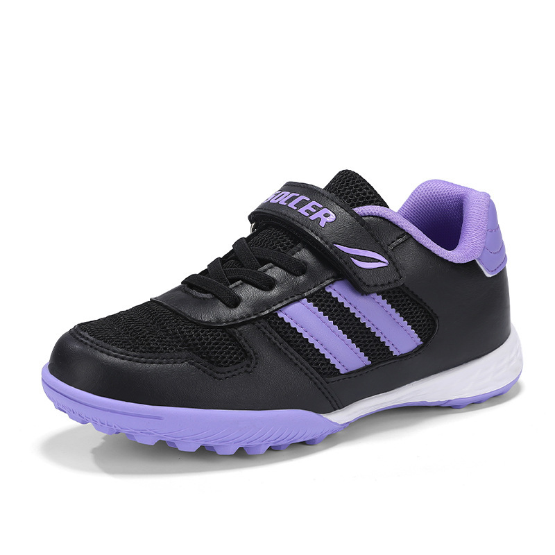 Zapatillas de Fútbol con Cierre Adhesivo para Niños Malla y Caucho Transpirable, Ligero para Césped Artificial y Pista