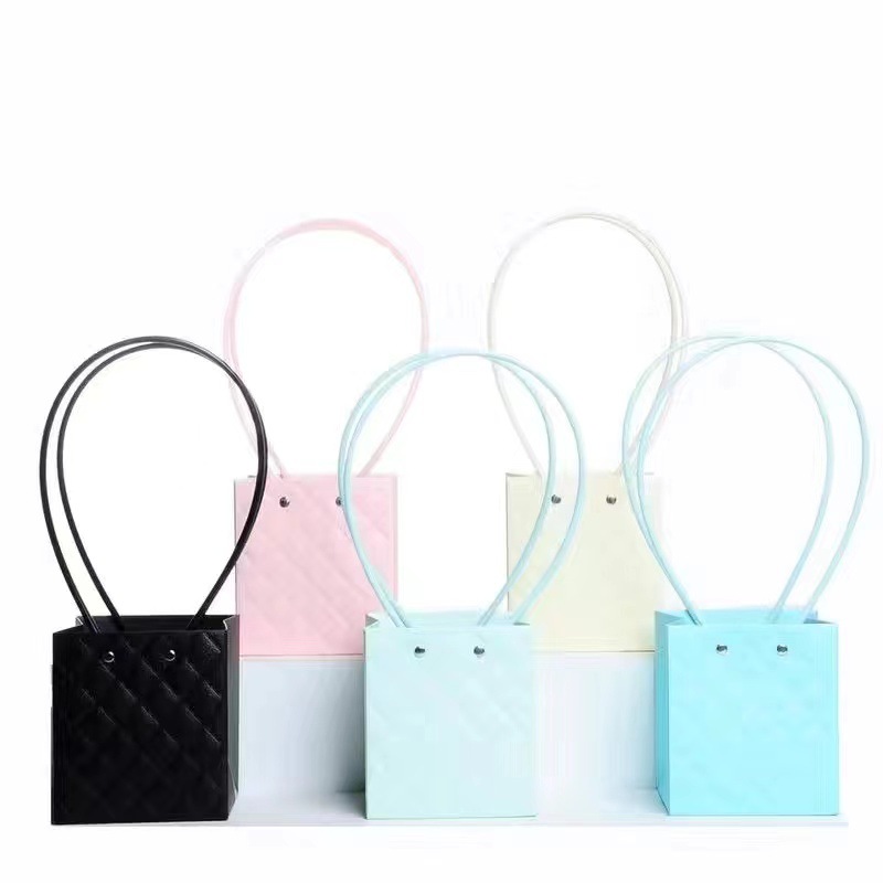 Caja de Flores Trapezoidal Cuadrada para Macarons, Bolsa de Regalo Tipo Bolso