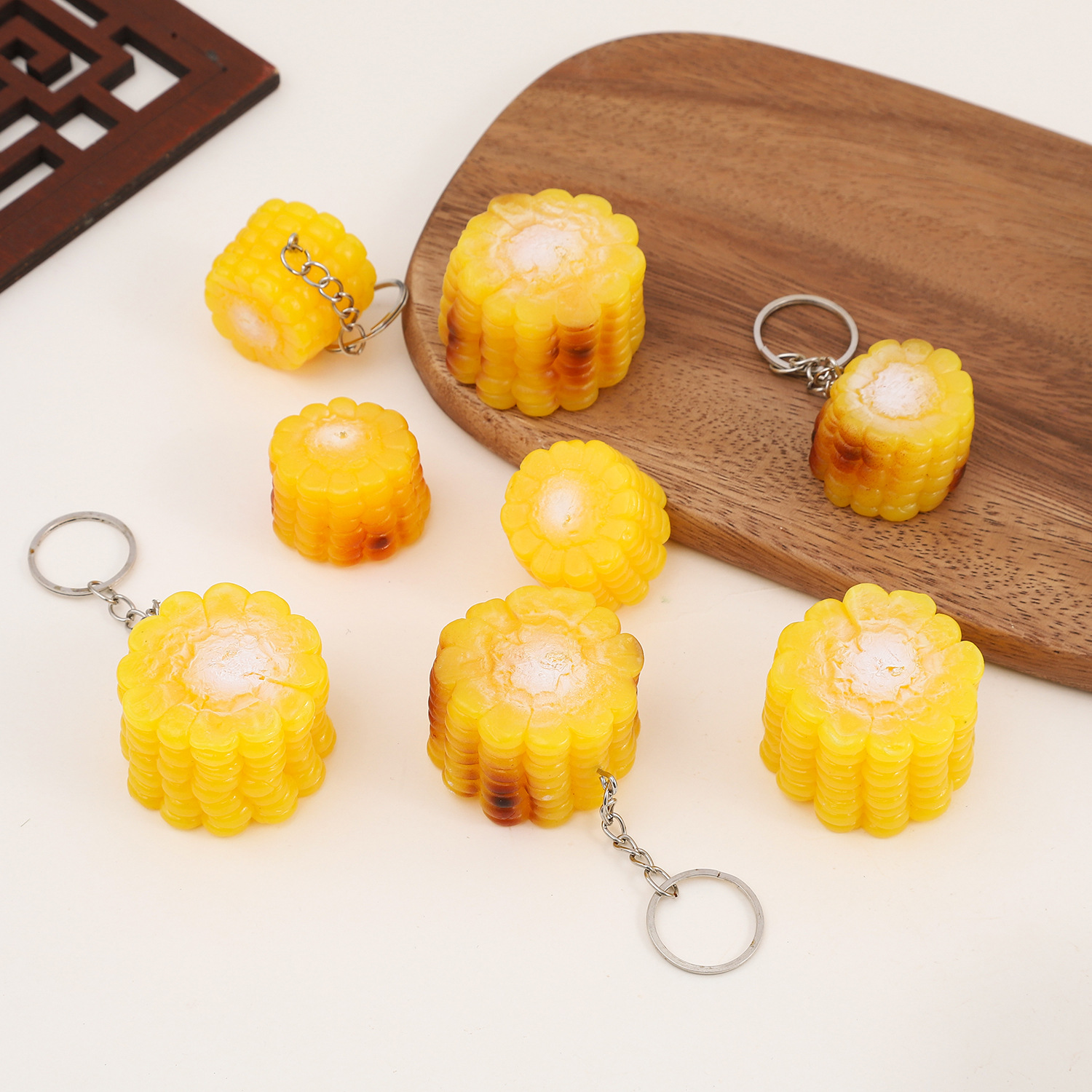 Pvc Artificial Corn Model, Artificial Food, Fake Corn Segments, Keychain, Backpack Pendant, Hot Pot Restaurant Decoration Props