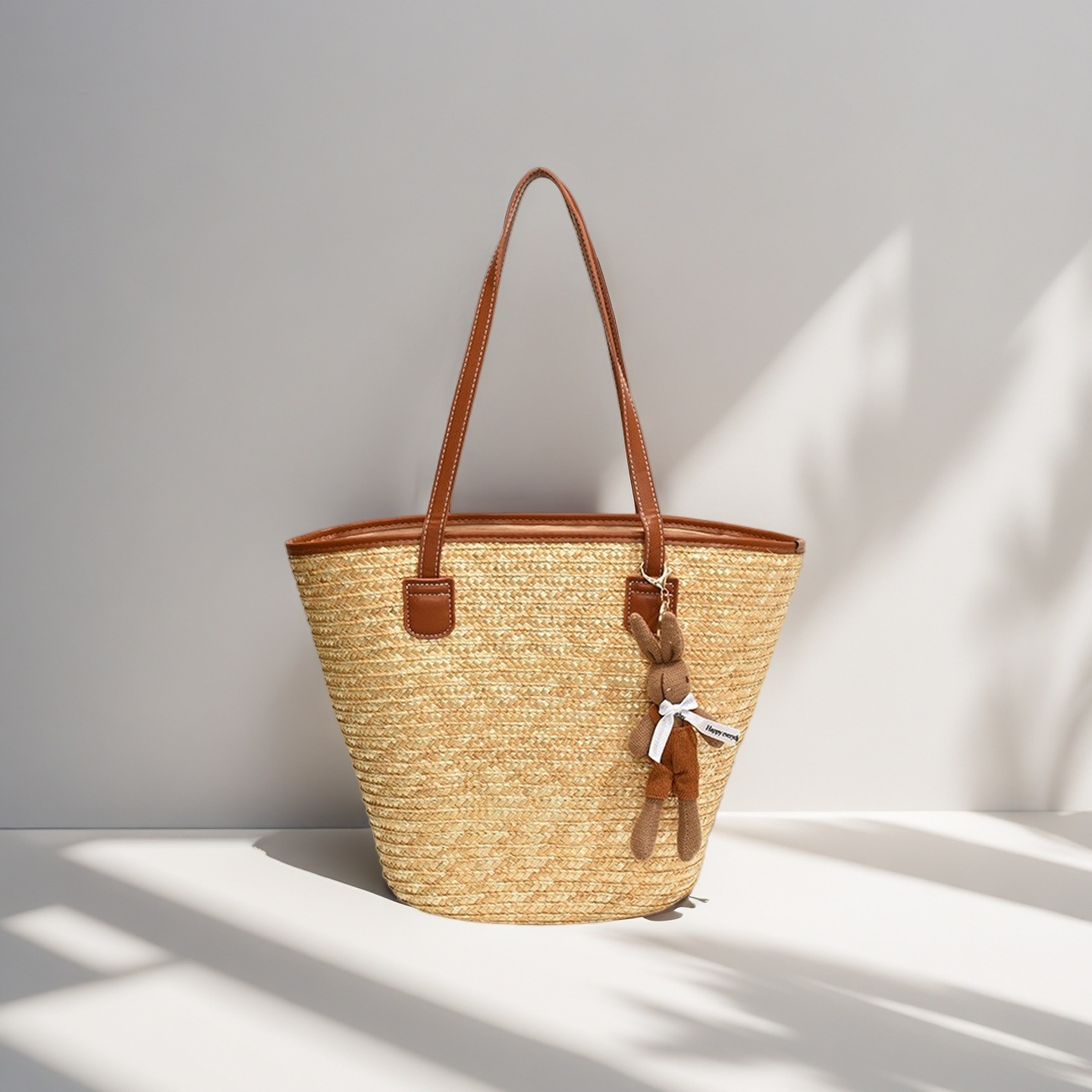 Bolso de paja femenino verano estilo ins 2024 nuevo estilo playa playa playa al aire libre vacaciones bolso de hombro de gran capacidad