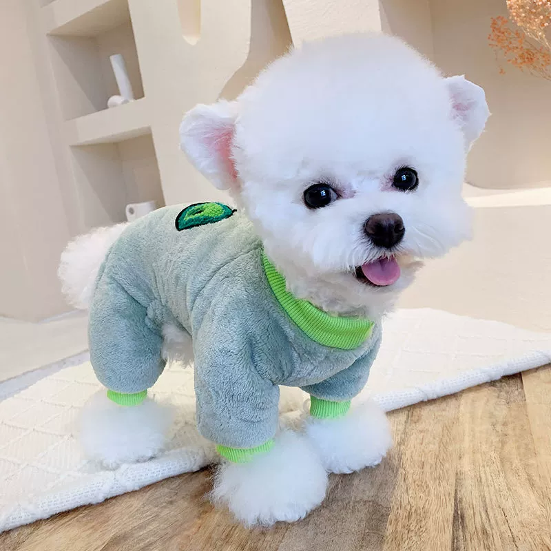 Фруктовая флисовая одежда для домашних животных на четырех ножках, осенняя домашняя панда, померанский шпиц, одежда для маленьких собак, Тедди, осень и зима
