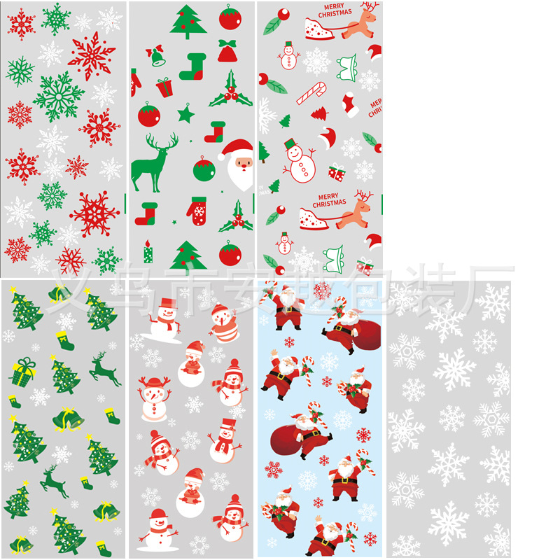 Nuevo en stock OPP Navidad invierno viejo copo de nieve árbol celofán bolsa de regalo de vacaciones bolsa de galletas bolsa de dulces