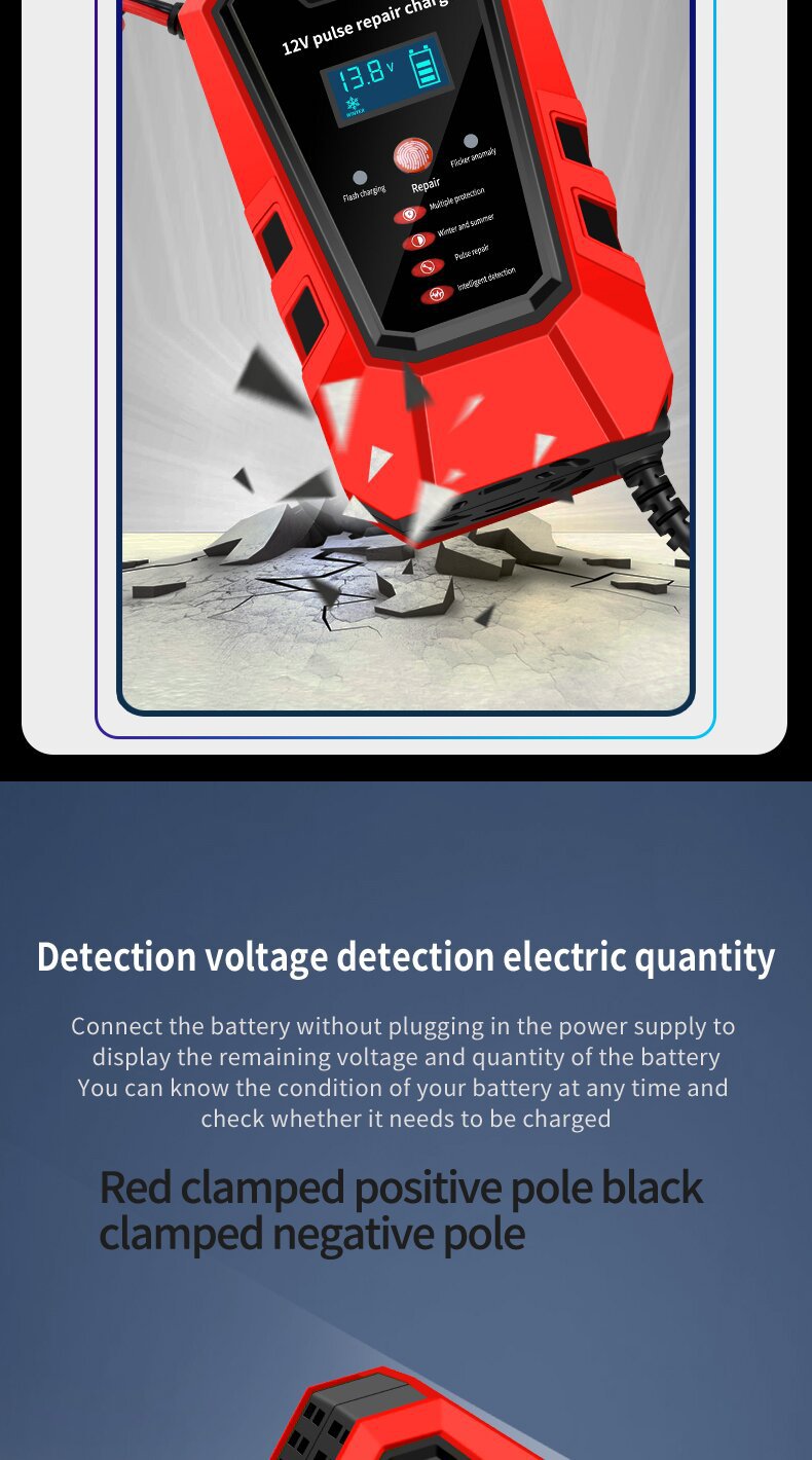 Monfara 12V Pulse Repair 6A Smart Battery Charger User Manual