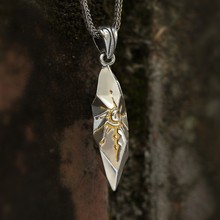 原创「许愿石」男士纯银项链 男生520轻奢礼物陨石高级感银吊坠男