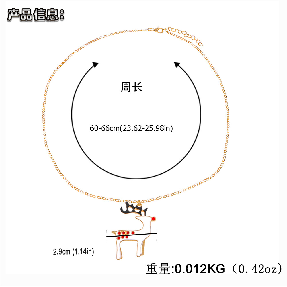 Weihnachtsdekoration Halskette Kreative Cartoon Elch Bell Weihnachtsmann Armband Ohrring Set display picture 29