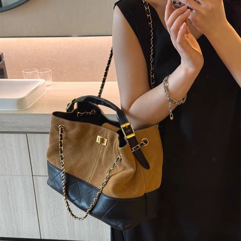 时尚欧美高品质小香风菱格链条Hobo腋下包大容量通勤单肩包托特包|undefined