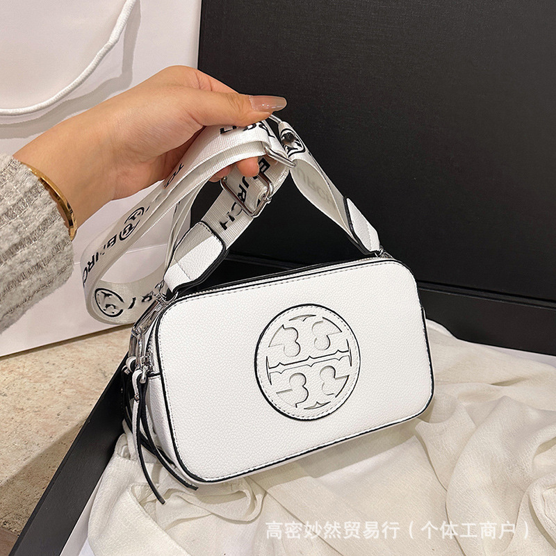 Nuevo bolso de cámara BT con estampado de litchi en Europa y los Estados Unidos en verano 2024, bolso de cámara con cremallera doble, bolso de mujer con tirantes de hombro único