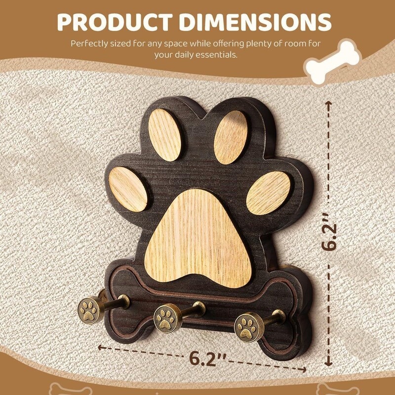 Cross-Border Wooden Dog Leash Hanger Dog Leash Hook Key Rack Entrance Door Entrance Coat Rack Sunglasses Storage Rack