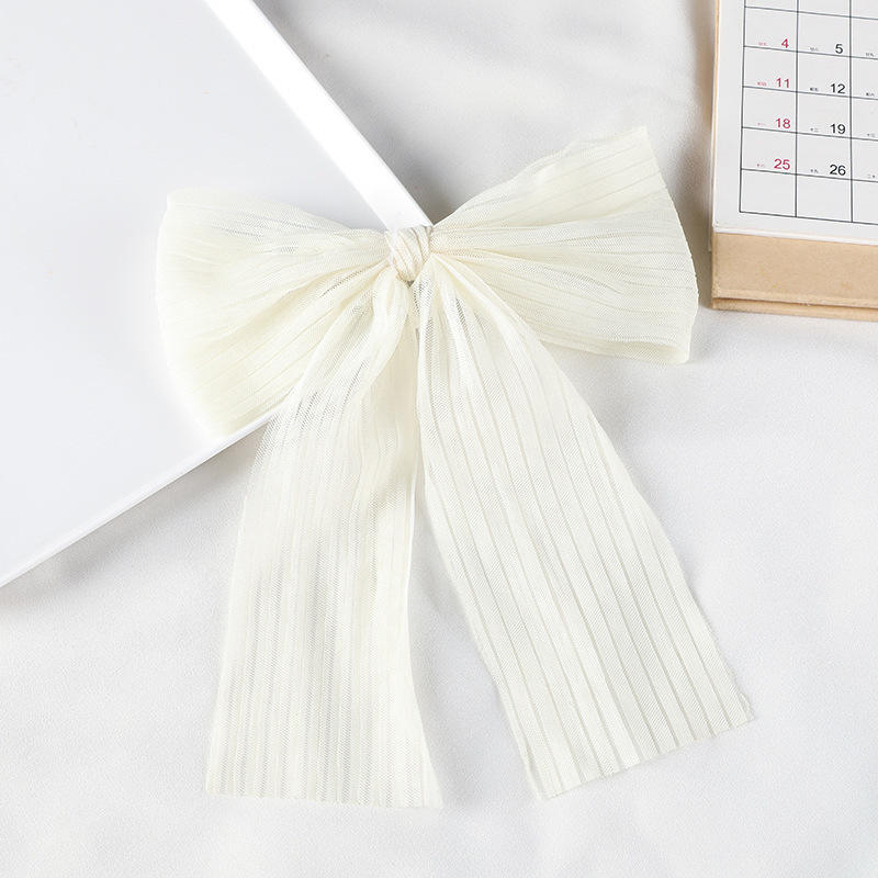 Korean Style Lace Bow Hairpin Embroidered Sweet Elegant Fairy Ribbon Spring Clip Internet Celebrity Girl's Headwear Top Clip_voghion.com