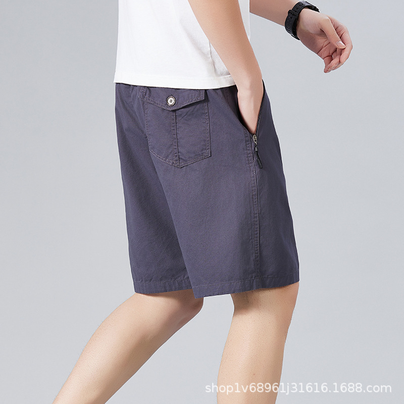Zoro Summer Dad Shorts Men's Five-point Pants Cotton Mid-length Pants Loose Overalls Large Trousers Pocket Zipper Zoro Summer Dad Shorts Men's Five-point Pants Cotton Mid-length Pants Loose Overalls Large Trousers Pocket Zipper