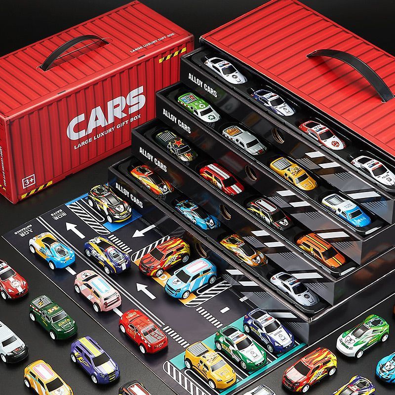 Cubo de almacenamiento Colección Edición 30 Aleación de carreras de hierro coche Tire hacia atrás coche de aleación múltiple coche en vivo coche al por mayor