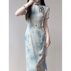新中国式改良チャイナドレス2025夏の新型高級若年モデル女性気質少女ワンピース日常
