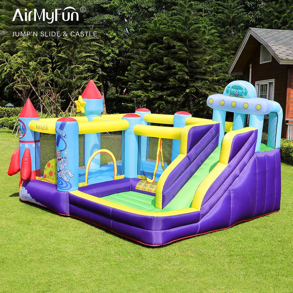 AMF | Castillo inflable pequeño para niños, tobogán inflable y trampolín combinados, parque infantil interior, castillo inflable para fiestas.