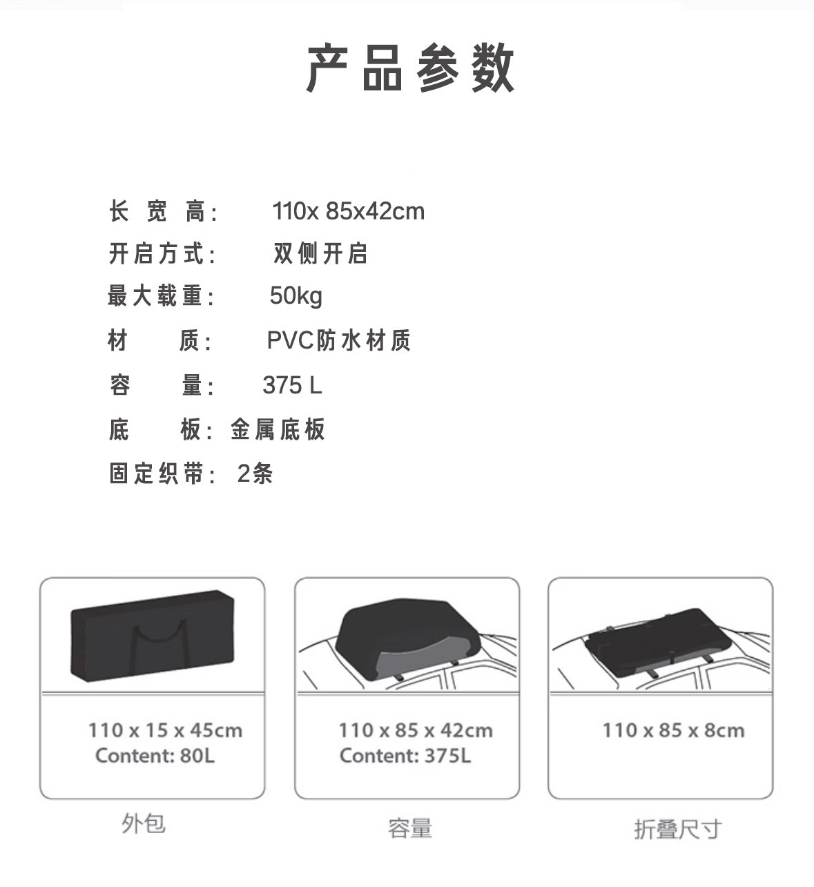Car Luggage Bag, Travel Luggage Storage Box, Foldable Roof Storage Bag, Universal for Suvs