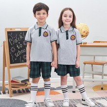 幼儿园园服夏装学院风班服短袖运动服儿童套装小学生校服夏季定制